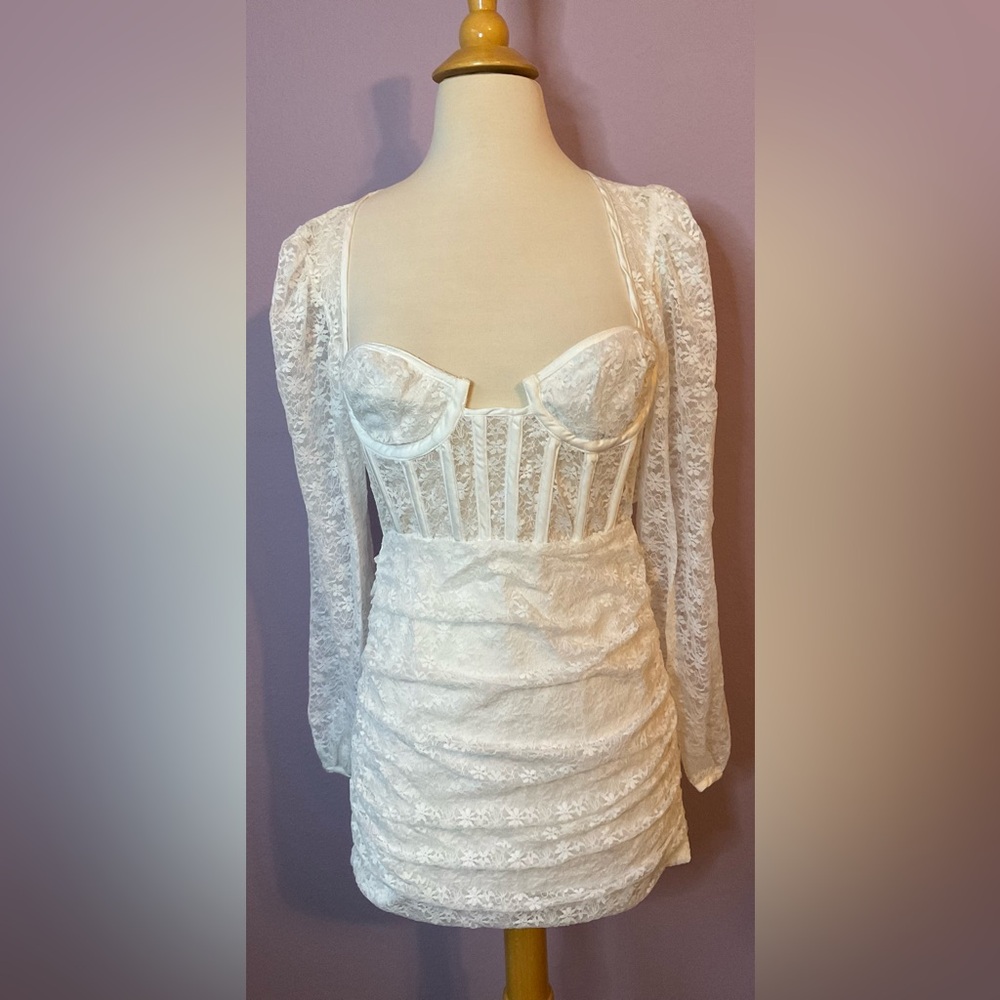 Edit by Nine White Lace Corset Bustier Dress Size Medium New with Tags